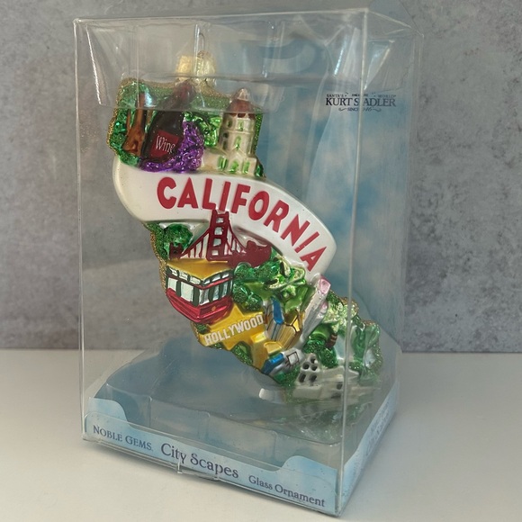 Kurt Adler Noble Gems California Cityscape Glass Ornament, NEW in Package - Picture 2 of 6